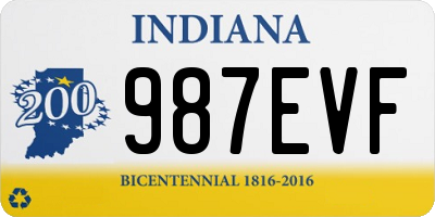 IN license plate 987EVF