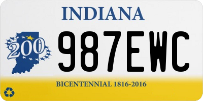 IN license plate 987EWC