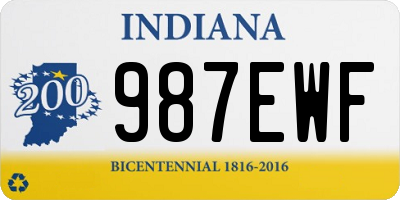 IN license plate 987EWF