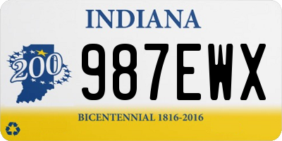 IN license plate 987EWX