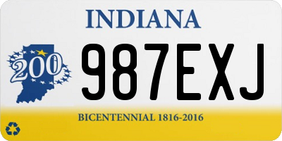 IN license plate 987EXJ