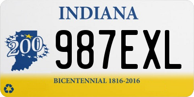IN license plate 987EXL