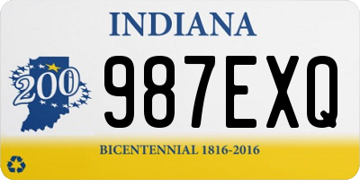 IN license plate 987EXQ