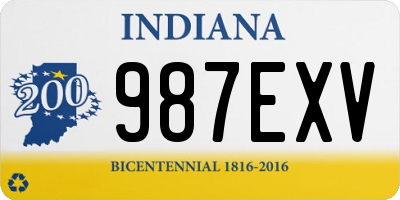 IN license plate 987EXV
