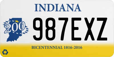 IN license plate 987EXZ
