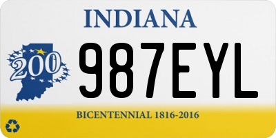 IN license plate 987EYL