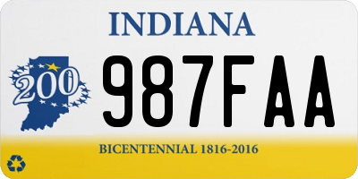 IN license plate 987FAA
