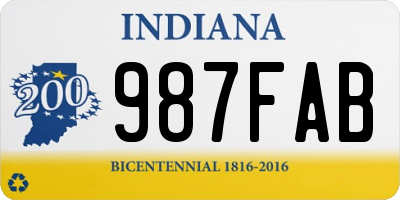 IN license plate 987FAB