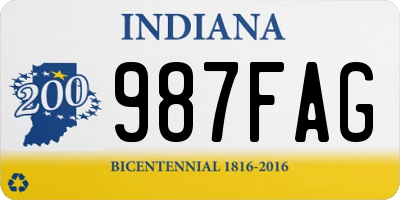 IN license plate 987FAG