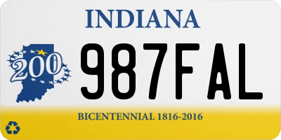 IN license plate 987FAL