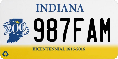 IN license plate 987FAM