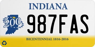 IN license plate 987FAS