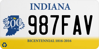 IN license plate 987FAV