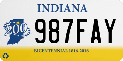 IN license plate 987FAY