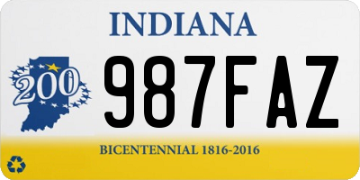 IN license plate 987FAZ