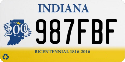 IN license plate 987FBF