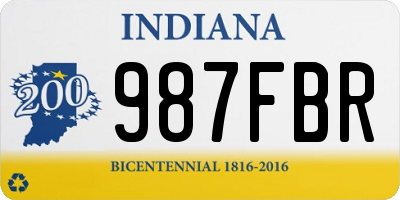 IN license plate 987FBR