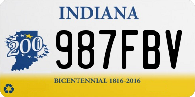 IN license plate 987FBV