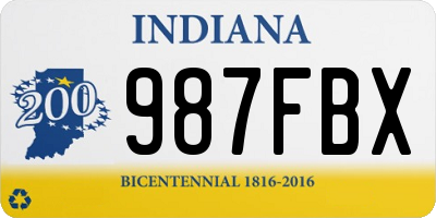 IN license plate 987FBX