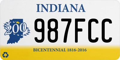 IN license plate 987FCC