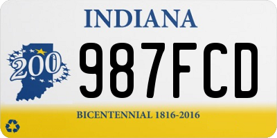 IN license plate 987FCD