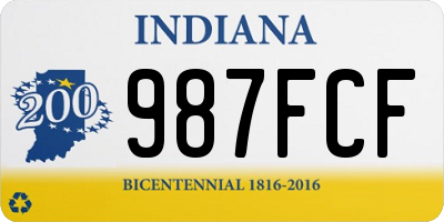 IN license plate 987FCF