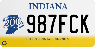 IN license plate 987FCK