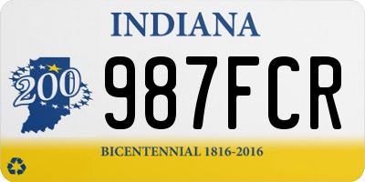 IN license plate 987FCR