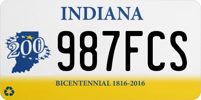 IN license plate 987FCS