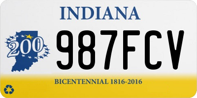 IN license plate 987FCV