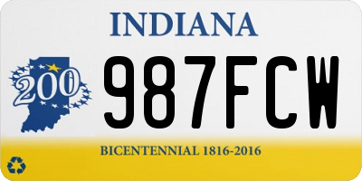 IN license plate 987FCW