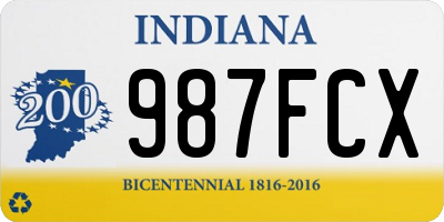 IN license plate 987FCX