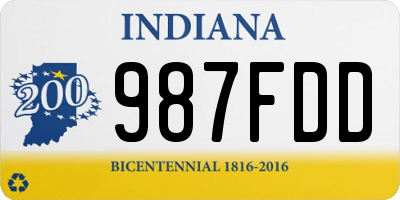 IN license plate 987FDD