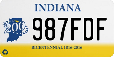 IN license plate 987FDF