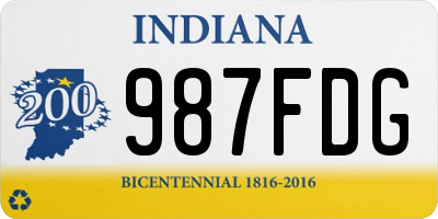 IN license plate 987FDG