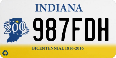 IN license plate 987FDH