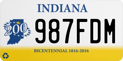 IN license plate 987FDM