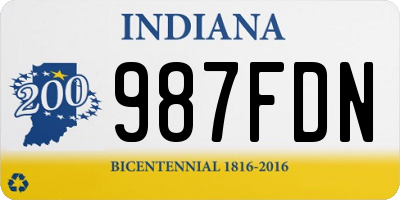 IN license plate 987FDN