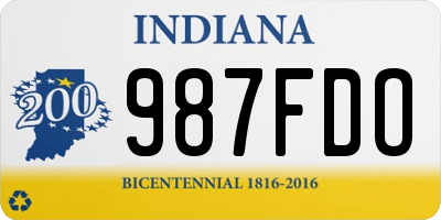IN license plate 987FDO