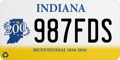 IN license plate 987FDS