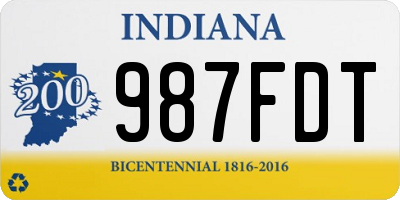 IN license plate 987FDT