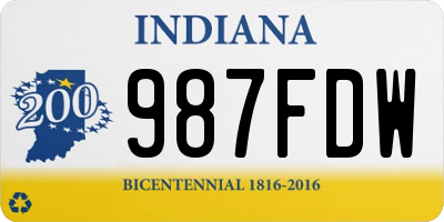 IN license plate 987FDW