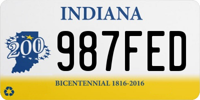 IN license plate 987FED