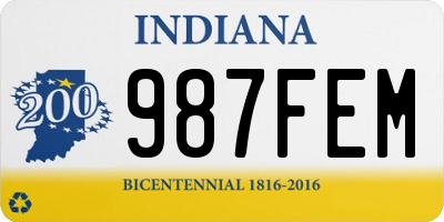 IN license plate 987FEM