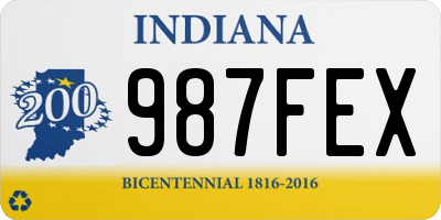 IN license plate 987FEX