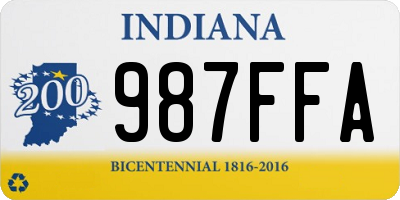 IN license plate 987FFA