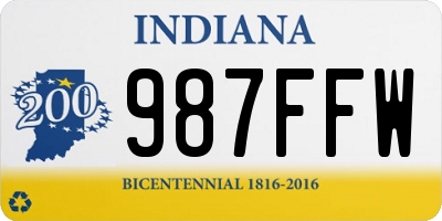 IN license plate 987FFW