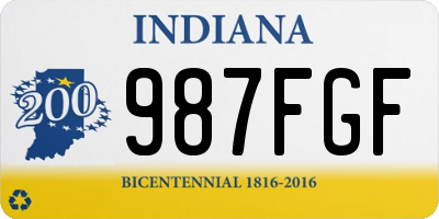 IN license plate 987FGF