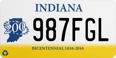 IN license plate 987FGL