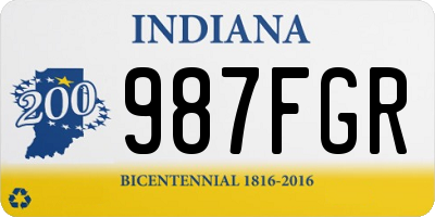 IN license plate 987FGR